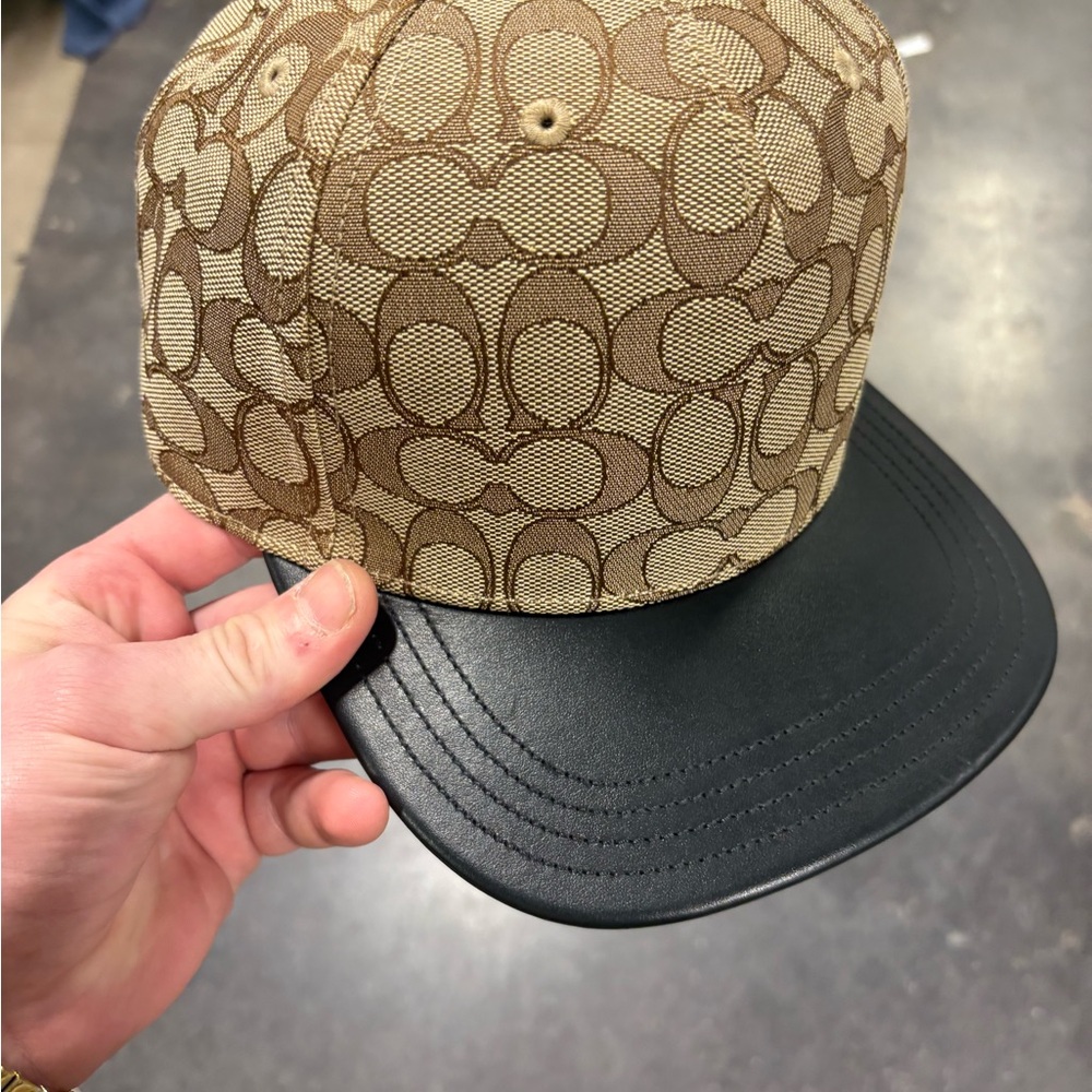 Coach Tan and Black Signature Cap